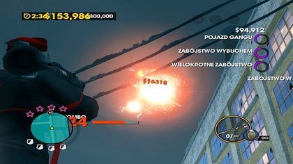 Pamiętajmy, by przemieszczać się konsekwentnie w jednym kierunku, co pozwoli nam w przypadku braku przeciwników zająć się niszczeniem otoczenia - Akcje (zadania poboczne) (2) | Zadania dodatkowe Saints Row The Third - Saints Row: The Third - poradnik do gry