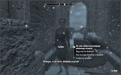 Faralda poprosi Cię o rzucenie losowo wybranego zaklęcia - Trudne początki | Questy Akademii w Zimowej Twierdzy | Solucja Skyrim - Skyrim - poradnik, mapy, questy