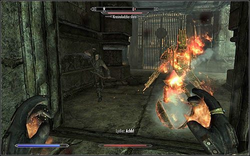 Po znalezieniu się na górze zaatakuje Cię krasnoludzka sfera (powyższy screen) - Ujawnianie niewidocznego (1) | Questy Akademii w Zimowej Twierdzy | Skyrim - Skyrim - poradnik, mapy, questy