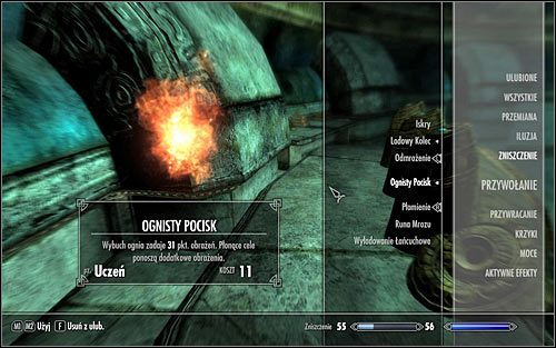 Wciśnij teraz klawisz TAB, otwórz zakładkę Magia i przejdź do kategorii Zniszczenie - Ujawnianie niewidocznego (3) | Questy Akademii w Zimowej Twierdzy | Skyrim - Skyrim - poradnik, mapy, questy