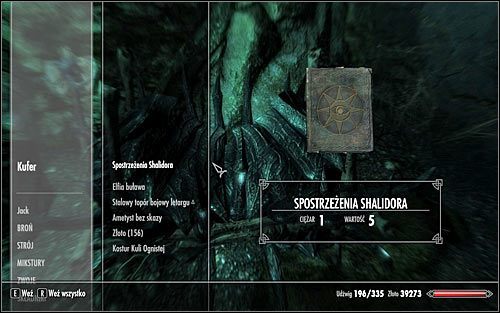 W zależności od rodzaju badanej lokacji zapiski Shalidora mogą znajdować się na powierzchni lub w jakiejś podziemnej konstrukcji - Spostrzeżenia Shalidora | Questy Akademii w Zimowej Twierdzy | Solucja Skyrim - Skyrim - poradnik, mapy, questy
