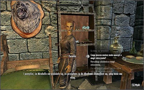 W celu uaktywnienia tego questu musisz odszukać Faraldę i zapytać się jej czy może Cię jeszcze czegoś nauczyć o magii zniszczenia (powyższy screen) - Rytualny czar zniszczenia | Questy Akademii w Zimowej Twierdzy | Solucja Skyrim - Skyrim - poradnik, mapy, questy