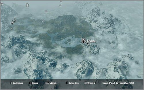 Otwórz mapę świata, dzięki czemu ustalisz, że Pęknina znajduje się w południowo-wschodniej części Skyrim (powyższy screen) - Za obopólną korzyścią | Questy Gildii Złodziei | Solucja Skyrim - Skyrim - poradnik, mapy, questy