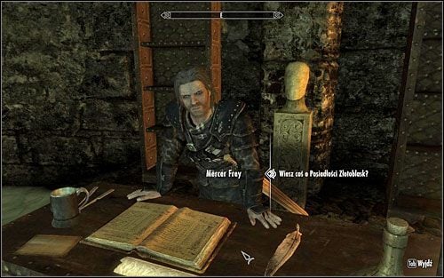 Po wysłuchaniu tyrady nowego szefa porozmawiaj z Brynjolfem - zleci Ci on włamanie do Posiadłości Złotoblask oraz podpalenie trzech stojących tam uli - W otwarte karty | Questy Gildii Złodziei | Solucja Skyrim - Skyrim - poradnik, mapy, questy
