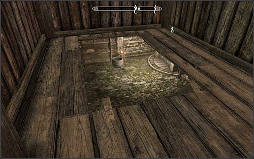 Kiedy będziesz na dolnym poziomie budynku, otwórz drzwi do Piwnicy Posiadłości Aringotha - W otwarte karty | Questy Gildii Złodziei | Solucja Skyrim - Skyrim - poradnik, mapy, questy