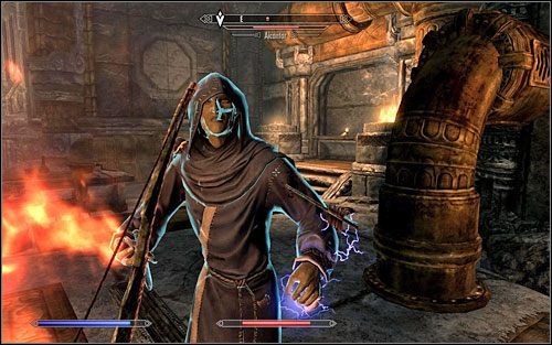 Po pokonaniu obstawy pomieszczenia, wyjdź na balkon fortecy, a następnie skieruj swe kroki do wieży Calcelma - Trudne odpowiedzi | Questy Gildii Złodziei | Solucja Skyrim - Skyrim - poradnik, mapy, questy