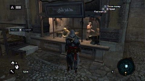 Teraz twoim zadaniem jest zdobycie pieniędzy, których potrzebujesz na zakup nowego pancerza - Sekwencja 2 - Rozstaje świata (1,2) | Opis przejścia - Assassins Creed: Revelations PC - kompletny poradnik do gry