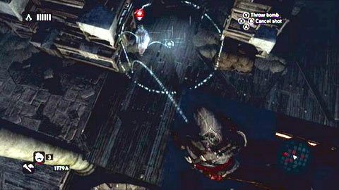 Powinieneś stamtąd zobaczyć zaznaczonego na czerwono kapitana, który ma klucz do następnej części podziemi - Sekwencja 3 - Zgubione i znalezione (6) | Opis przejścia - Assassins Creed: Revelations PC - kompletny poradnik do gry