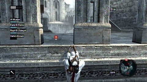 Na górze czeka na ciebie strażnik, którego powinieneś zabić zwisając z krawędzi muru - Sekwencja 3 - Zgubione i znalezione (7,8) | Opis przejścia - Assassins Creed: Revelations PC - kompletny poradnik do gry