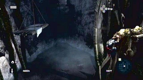 Możesz z niego przeskoczyć na zwisającą ze sklepienia platformę, a następnie na ścianę po drugiej stronie - Sekwencja 4 - Bezlitosna wojna (4,5) | Opis przejścia - Assassins Creed: Revelations PC - kompletny poradnik do gry