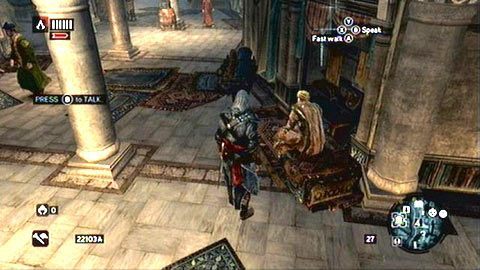 Po rozmowie z handlarzem dywanami, udaj się w zaznaczoną na mapie strefę - Sekwencja 5 - Dziedzic imperium (1,2) | Opis przejścia - Assassins Creed: Revelations PC - kompletny poradnik do gry