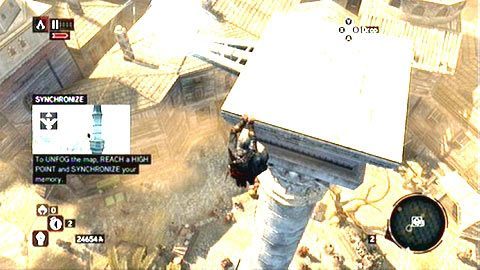 Aby rozpocząć wspomnienie, musisz wejść na wysoką kolumnę stojącą pośrodku placu - Sekwencja 5 - Dziedzic imperium (4-6) | Opis przejścia - Assassins Creed: Revelations PC - kompletny poradnik do gry