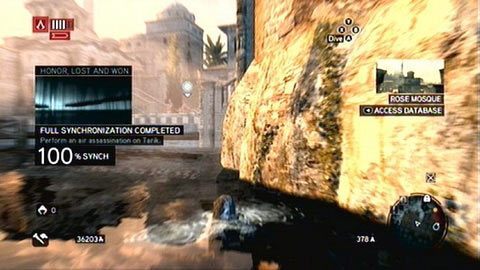 Musisz teraz opuścić zaznaczoną na mapie strefę i ukryć się przez strażnikami - Sekwencja 6 - Kaprys Fortuny (1,2) | Opis przejścia Assassins Creed Revelations - Assassins Creed: Revelations PC - kompletny poradnik do gry