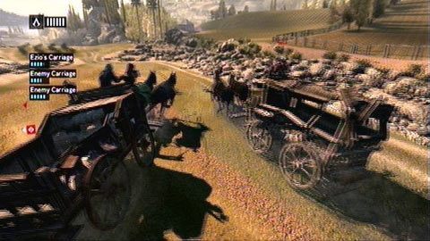 Gdy zobaczysz przed sobą zwężenie drogi, staraj się tak jechać, aby tuż przednim zetrzeć się z powozem wroga - Sekwencja 8 - Koniec pewnej epoki (3) | Opis przejścia - Assassins Creed: Revelations PC - kompletny poradnik do gry