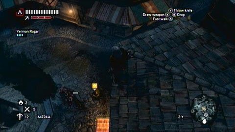 Jeśli zobaczysz jakiś napastników, zabij ich sztyletami do rzucania, pistoletem lub z pomocą wsparcia (LB) - Misje mistrzów (3-5) | Zadania dodatkowe Assassins Creed Revelations - Assassins Creed: Revelations PC - kompletny poradnik do gry