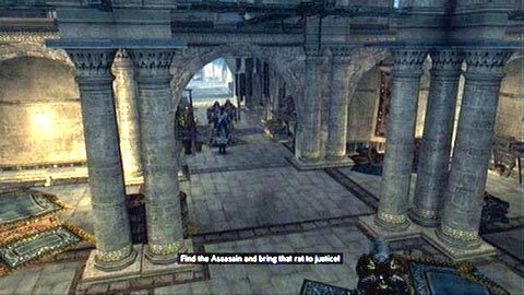 Na końcu czeka ubrany na niebiesko mężczyzna, którego zabije twój towarzysz, kończąc w ten sposób zadanie - Misje mistrzów (8-10) | Zadania dodatkowe Assassins Creed Revelations - Assassins Creed: Revelations PC - kompletny poradnik do gry