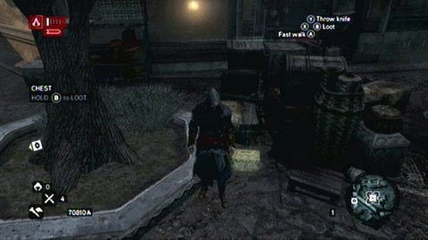Znajdziesz go na środku ulicy, między drzewem oraz stertą skrzyń - Dzielnica Bayazyda (16-30) | Skrzynie ze skarbami Assassins Creed Revelations - Assassins Creed: Revelations PC - kompletny poradnik do gry
