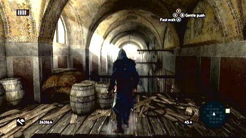 Gdy znajdziesz się w środku, wejdź na stojącą przed tobą ścianę, a następnie dostań się na ostatnią drewnianą belkę z prawej - Tajemnica Hagia Sofia (1) | Karty wspomnień Ishaka Paszy - Assassins Creed: Revelations PC - kompletny poradnik do gry