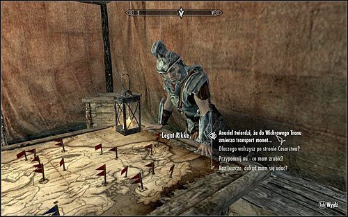 Wyjdź z Mglistej Twierdzy, otwórz mapę świata i powróć do odwiedzanego niedawno Obozu Cesarskich w Rift - Istotna danina | Questy Legionu Cesarskiego | Solucja Skyrim - Skyrim - poradnik, mapy, questy