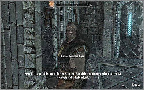 Galmar Kamienna-Pięść powinien również przebywać w pałacu (powyższy screen) i musisz oczywiście do niego zagadać - Dołączenie do Gromowładnych | Questy buntu Gromowładnych | Solucja Skyrim - Skyrim - poradnik, mapy, questy