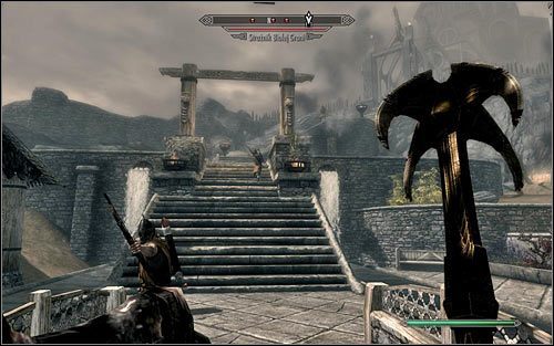 Powinieneś znaleźć się teraz na zapewne dobrze Ci już znanym największym placu miasta - Bitwa o miasto Biała Grań (2) | Questy buntu Gromowładnych | Solucja Skyrim - Skyrim - poradnik, mapy, questy