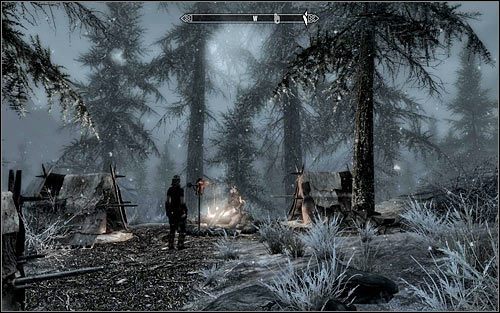 Zachowaj ostrożność, bo w drodze do obozowiska Gromowładnych możesz zostać zaatakowany przez bandytów oraz przez dzikie zwierzęta - Wyzwolenie Skyrim (1) | Questy buntu Gromowładnych | Solucja Skyrim - Skyrim - poradnik, mapy, questy