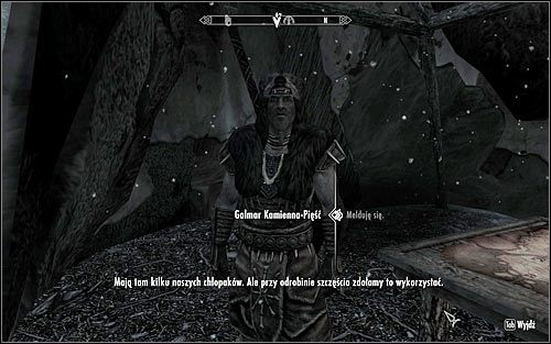 Wejdź do obozowiska i rozejrzyj się za namiotem, w którym będzie przebywał Galmar Kamienna-Pięść - Wyzwolenie Skyrim (1) | Questy buntu Gromowładnych | Solucja Skyrim - Skyrim - poradnik, mapy, questy