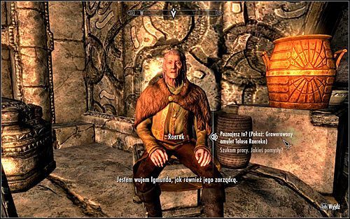 Rozejrzyj się po głównej sali Grodu Podkamień za Raerekiem (powyższy screen) - Istotna danina (2) | Questy buntu Gromowładnych | Solucja Skyrim - Skyrim - poradnik, mapy, questy