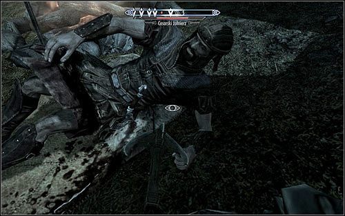 Dopiero teraz ruszaj w stronę obozowiska Legionu Cesarskiego (powyższy screen) - Istotna danina (2) | Questy buntu Gromowładnych | Solucja Skyrim - Skyrim - poradnik, mapy, questy