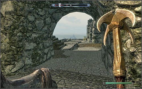 Drugie z możliwych wejść do fortu znajduje się na jego tyłach, a konkretnie w jego południowej części (powyższy screen) - Bitwa o fort Sungard | Questy buntu Gromowładnych | Solucja Skyrim - Skyrim - poradnik, mapy, questy