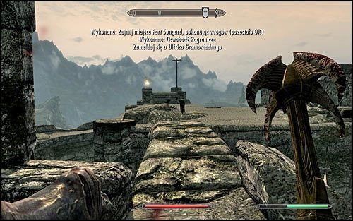 Niezależnie od obranego stylu gry starannie eliminuj kolejnych wrogów - Bitwa o fort Sungard | Questy buntu Gromowładnych | Solucja Skyrim - Skyrim - poradnik, mapy, questy