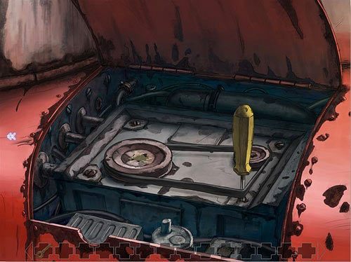 Wejdź w zbliżenie silnika i potraktuj duże koło pasowe olejem, by zaczęło sprawnie chodzić - Poradnik do gry - Prolog - Napraw generator pary | A New Beginning Odrodzenie - A New Beginning: Odrodzenie - poradnik do gry