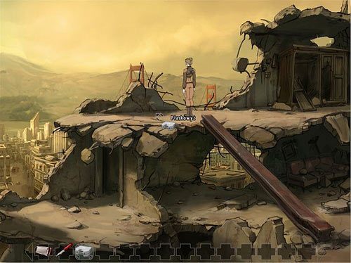 Po żelaznym pręcie po lewej wespnij się na płaskowyż powyżej - Ustaw antenę | Rozdział 1 - Ołowiane powietrze | A New Beginning Odrodzenie - A New Beginning: Odrodzenie - poradnik do gry