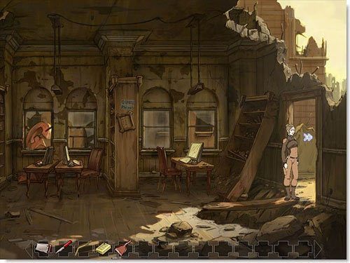 W pomieszczeniu ewidentnie będącym biblioteką przejdź w prawo i wyjdź na zewnątrz - Znajdź Nigela | Rozdział 1 - Ołowiane powietrze | A New Beginning Odrodzenie - A New Beginning: Odrodzenie - poradnik do gry