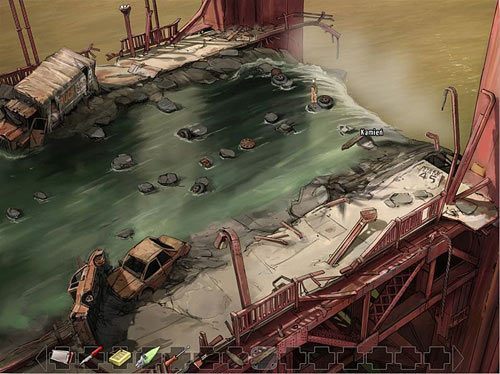 Przejdź po długiej desce na kolejny kamień i zabierz też długą deskę - Wydostań kolegów z tarapatów | Rozdział 1 - Ołowiane powietrze - A New Beginning: Odrodzenie - poradnik do gry