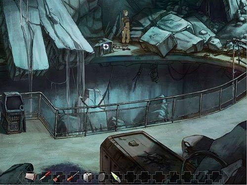 Przejdź na prawo od zwisających nad przepaścią skalnych bloków - Napraw terminal | Rozdział 2 - Noc w hotelu Global | A New Beginning - A New Beginning: Odrodzenie - poradnik do gry