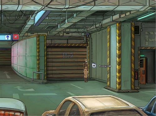 Obadaj zamknięty boks na lewo od windy, w którym zaparkowane jest cacko elektryka - Pomóż Salvadorowi przedostać się do budynku konferencyjnego | Rozdział 4 - Konferencja - A New Beginning: Odrodzenie - poradnik do gry