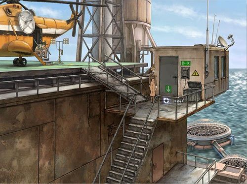 Podnieś obluzowany kabel anteny (pod drzwiami pomieszczenia radiooperatora) i przyczep do anteny na tymże budyneczku (po prawej) - Dostań się do maszynowni | Rozdział 5 - Atlas #1 | A New Beginning - A New Beginning: Odrodzenie - poradnik do gry