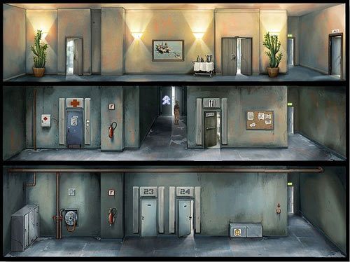 Wyjdź na zewnątrz przez uchylone drzwi w głębi pośrodku - Dostań się do maszynowni | Rozdział 5 - Atlas #1 | A New Beginning - A New Beginning: Odrodzenie - poradnik do gry