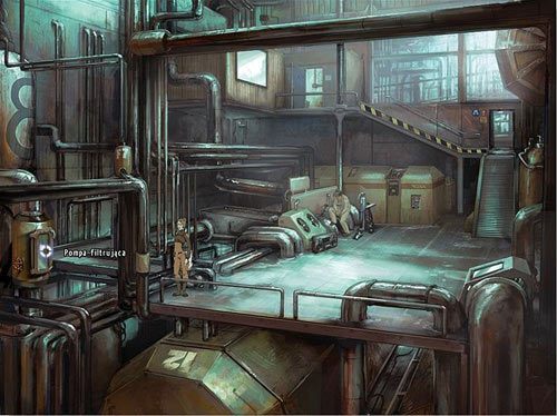 W lewym rogu pomieszczenia znajduje się pompa filtrująca, w której Fay dostrzeże coś interesującego - Nakłoń robotnika do pracy (1) | Rozdział 5 - Atlas #1 | A New Beginning - A New Beginning: Odrodzenie - poradnik do gry