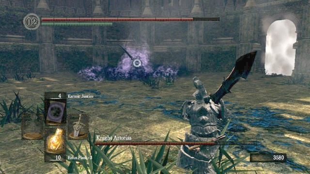 Atroias ładuje atak obszarowy - Knight Artorias | Artorias Of The Abyss - Jak zabić bossa w Dark Souls - Dark Souls - poradnik do gry