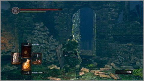 2) Zeskakujemy ze schodków i wbiegamy do lasu - Jak farmić dusze w Dark Souls? | Podstawy - Dark Souls - poradnik do gry