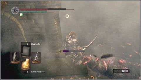 Zaraz po zeskoku trafimy na rozwidlenie pokazane poniżej - droga w prawo prowadzi do komnaty z bossem, postaci NPC - Depths (3) | Opis przejścia Dark Souls - Dark Souls - poradnik do gry