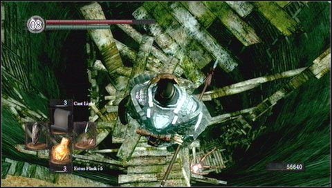 Za mgłą schodzimy po dwóch drabinach - Blighttown (3) | Opis przejścia Dark Souls - Dark Souls - poradnik do gry