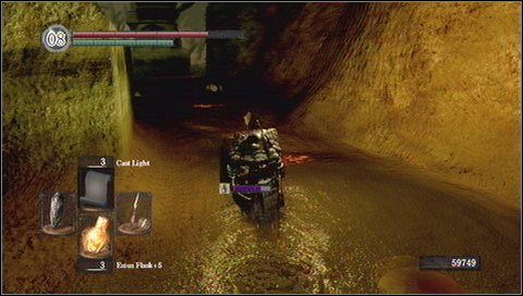 Ognisko znajduje się we wnęce po prawej - Blighttown - bagna | Opis przejścia Dark Souls - Dark Souls - poradnik do gry