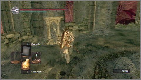 Schodzimy na dół - trafimy do lokacji z okrągłą platformą (to nieczynna winda) - Blighttown - Quelaags Domain | Opis przejścia Dark Souls - Dark Souls - poradnik do gry