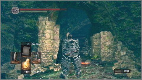 Na górze musimy pokonać kamiennego rycerza - Darkroot Garden (1) | Opis przejścia Dark Souls - Dark Souls - poradnik do gry