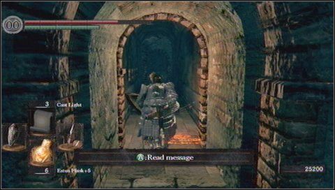 Za pułapką skręcamy w lewo i idziemy aż do kolejnego zestawu wahadłowego - Sens Fortress (3) | Opis przejścia Dark Souls - Dark Souls - poradnik do gry