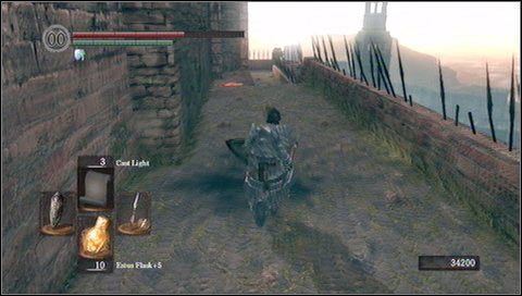 Trafimy na czarnego rycerza z dużą tarczą - Sens Fortress (4) | Opis przejścia Dark Souls - Dark Souls - poradnik do gry
