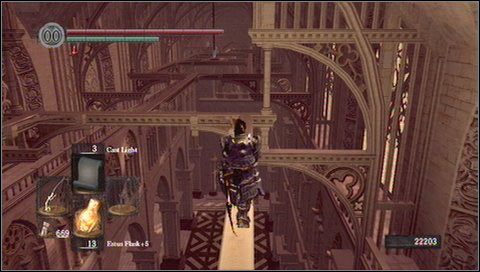 Kłopot z ninjami polega na tym, że przeciwnicy będą rzucać do nas strzałkami z pewnej odległości - Anor Londo (2) | Opis przejścia Dark Souls - Dark Souls - poradnik do gry